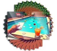 Car Window Stickers A Hand Holds an Ace of Hearts Near A Pool with Colorful Balls Sticker 10Pcs Big Bandaid Sticker for Car Car Stickers Funny(12X18CM)