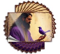 Car Window Stickers A Man in Purple Robes Holds A Vibrant Bird On His Hand. Stickers 10Pcs Garage Signs for Men Funny Car Window Stickers(12X18CM)