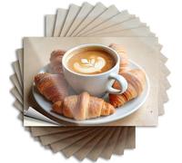 Car Window Stickers Cappuccino with Croissants On A Plate. Stickers 10Pcs Garage Signs for Men Funny Car Window Stickers(8X12CM)