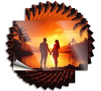 Car Window Stickers Couple Holding Hands at Sunset by The Ocean. Stickers 10Pcs Garage Signs for Men Funny Car Window Stickers(12X18CM)