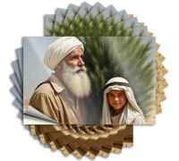 Car Window Stickers Desert Journey: an Elderly Man and Young Boy Share Stories Stickers 10Pcs Bumper Sticker Stickers for Cars(6X9CM)