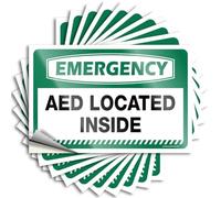 Car Window Stickers Emergency Aed Located Inside Stickers 10Pcs Vintage Bar Decor Decals for Cars(12X18CM)