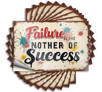 Car Window Stickers Failure is The Mother of Success: Inspirational Quote Artwork Stickers 10Pcs Funny Car Decals Car Accessories(12X18CM)