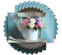 Car Window Stickers Flowers in A White Bucket On A Wooden Chair. Stickers 10Pcs Garage Signs for Men Funny Car Window Stickers(6X9CM)