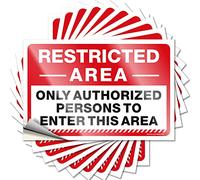 Car Window Stickers Restricted Area Only Authorized Persons to Enter This Area Funny Sticker 10 Pcs Bar Accessories Man Cave Cars Stickers (Size : 6X9CM)