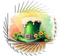 Car Window Stickers St. Patrick's Day Hat with Beer Foam and Flowers Stickers 10Pcs Stickers for Your Car Funny Alcohol Signs(12X18CM)