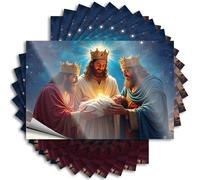Car Window Stickers Three Wise Men Adoring The Baby Jesus Stickers 10Pcs Stickers for Your Car Funny Alcohol Signs(12X18CM)
