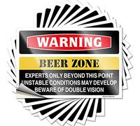Car Window Stickers Warning Beer Zone Funny Sticker 10 Pcs Bumper Stickers, Decals & Magnets Stickers for You(12X18CM)