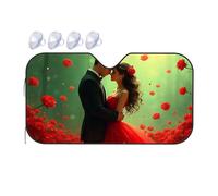 Car Window Sun Shade A Couple In Love Surrounded By Red Roses Car Windshield Sunshade Sunshade For Car Sun Cover For Car Windshield(70x130cm)