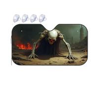Car Window Sun Shade A Skeletal Creature Emerges From The Ruins Car Windshield Sunshade Blackout Shade Windshield Cover Sun Shade(70x130cm)