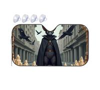 Car Window Sun Shade Dark Cat With Crow Cape: Urban Fantasy Artwork Car Windshield Sunshade Polarized Sun Visor For Car Car Window Sun Shade(76x140cm)