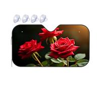 Car Window Sun Shade Three Vibrant Red Roses In Full Bloom Car Windshield Sunshade Blackout Shade Windshield Cover Sun Shade(76x140cm)