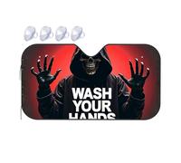 Car Window Sun Shade Wash Your Hands To Avoid Death. Car Windshield Sunshade Windshield Sunshade Sunshade For Car(76x140cm)