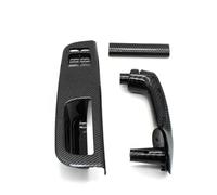 Car Window Switch Cover Panel Door Pull Grab Handle Replacement for VW For Bora For Golf 4 MK4 For Jetta 1999-2004 LHD Door Handle Cover Bowl(Armrest Bracket)(Carbon Fiber 4pcs)