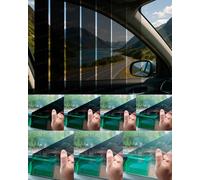 Car Window Tint Sample Card (15cm x 15cm) - 7 VLT Percentages: 1%, 5%, 15%, 25%, 35%, 50%, 75% - Sun Protection & Privacy Tint Comparison for Automotive Windows