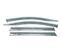 Car Window Visor Vent Shade Rain Sun Wind Guard Deflectors For Hyundai For Santa Fe 2019 2020 With Chrome Trims Door Rain Guard Sun Visor(B)