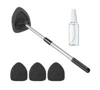 Car Windscreen Cleaner, Car Window Cleaner with 3 Reusable and Washable Microfiber Pads, Multifunctional Car Cleaning Tool with Detachable Handle Auto Inside Glass Wiper Kit, Extendable
