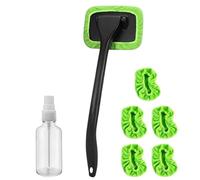 Car Windscreen Cleaner - Microfibre Window Cleaning Device with 5 Reusable Towel Pads, 180 Degree Rotating Mop, Brush Washer Squeegee | Interior for the Dashboard