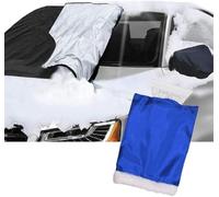 Car Windscreen Cover GENERISE Reversible All Seasons Car Screen Cover Winter & Summer - Protects Windshield from Frost, Snow, Ice & UV Rays Plus Ice Scraper for Car Windscreen