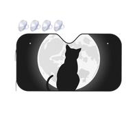 Car Windscreen Cover,Halloween Black Cat Cars Windshield Sunshade Frost Protector,Sun Shade Visor for Window,Foldable and Protects Interior Winter Summer