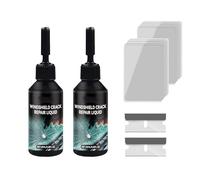Car Windscreen Repair Kit, Glass Repair Kit, Windshield Crack Repair Kit, Quick Repair Scratch Chip Cracks Repair Kit, Automotive Windscreen Tool for Fix Chips, Nano Glass Repair Fluid (2PCS)