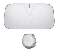 Car Windscreen Sun Shade, 2025 New Laser Car Windshield Sunshade, Blocks 99% UV Rays, Compact & Easy to Store, for Vehicle Truck Bus SUV Sun Heat Protection Keep Your Vehicle Cool (140 * 70cm)