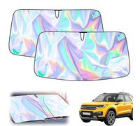 Car Windscreen Sun Shade, 2025 New Reflective & Foldable Windshield Sun Cover, Front Sun Shades Protector Blocks, UV Rays Sunscreen for Windscreen Sunshade, Fits Windshields of Various Sizes (2PCS, S)