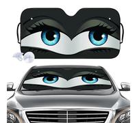 Car Windscreen Sun Shade,3d Eye Print Front Window Sunshades, CarWindscreen Sun Shades, Heat Shield Sun Visor, Foldable Auto Windscreen Shade for Cars (Black)