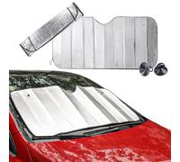 Car Windscreen Sun Shade, Foldable Car Windshield Sunshades Anti UV Keep Vehicle Cool, Universal Windshield Dust Sun Shade Visor Shield Cover for Cars Van (140 X 70CM)