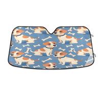 Car Windscreen Sun Shade, Foldable Car Windshield Sunshades Universal Windshield Dust Sun Shade Visor Shield Cover Cute Dog and Bones for Cars Van