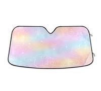 Car Windscreen Sun Shade, Foldable Car Windshield Sunshades Universal Windshield Dust Sun Shade Visor Shield Cover Colorful Rainbow Tie Dye for Cars Van