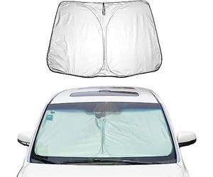 Car Windscreen Sun Shade,for Kia Proceed Ill Depuis 2018 Front Windshield Sunshade,Foldable Cover Visor Sunshades,Reflective UV Dust Protector,Silver