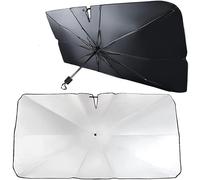 Car Windscreen Sun Shade for Land Rover Discovery 5 L462 2017-2023 Insulated UV Rays Heat Umbrella 360°Rotation Foldable Titanium Silver Coating