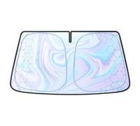 Car Windscreen Sun Shade for Lexus LS 500h 2017-2021 2022 2023 2024 2025 UVF50, Foldable Holographic UV Reflector, Heat Insulation Shield Blocks 99% UV Rays, Sun Visor with Storage Pouch, 145x80cm