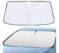 Car Windscreen Sun Shade for Suzuki Hustler MR52S 2020-2024, Front Window Windshield Cover Visor Foldable Heat Visor Protector Waterproof with UV Protection,B/White