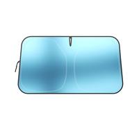 Car Windscreen Sun Shade for Volvo V90 2016-2020 2021 2022 2023 2024 2025 V90, Titanium Ice Blue Reflective Front Window Cover, Memory Metal Frame, Oxford Fabric Heat Shield, Mirror Cut-out