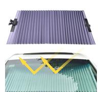 Car Windscreen Sun Shade Front Inside 18.11 Inch Automatic Retractable Folding Car Windscreen Sun Visor with 2 Suction Cups Cut Freely for Summer