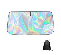 Car Windscreen Sun Shade Iridescent Color, Front Windshield Sunshade, Foldable Anti-UV Sunscreen Protector Window Cover, Keep Car Interior Cool, Universal Fit for Cars Trucks SUVs (145x80cm)