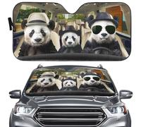 Car Windscreen Sun Shade Panda Driving Hello Summer Holiday Universal S | Car Sun Visor Windscreen Keep Vehicle Cooler Foldable Car Sun Shield Windscreen