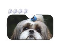 Car Windscreen Sun Shade Shih Tzu Dog Car Window Windscreen Cover Foldable To Keep Vehicle Cool Sunscreen Heat Shield Cover, For Sedan, Most Vehicles, Truck, S