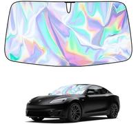 Car Windscreen Sunshade, Car Front Window Mirror V Shape, Foldable Car Front Sunshade, Car Interior Sun Shade for Cars, Sedans, SUVs (Flare Laser)