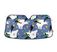 Car Windscreen Sunshade Football Pattern Soccer Player Windshield Sunshade Foldable Durable Sunscreen Heat Shield Cover, For Suv, Truck, Most Vehicles, M