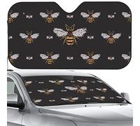 Car Windscreen Sunshade Funny Honey Bee Car Windshield Sun Shades Foldable Auto Accessories Fun Front Window Sunshades, For Most Auto, Suv, Sedan, M