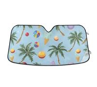 Car Windscreen Sunshade Palm Trees Ice Cream Car Windshield Sun Shades To Keep Vehicle Cool Durable Sunscreen Heat Shield Cover, For Suv, Truck, Most Vehicles, M