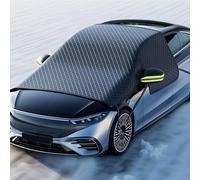 Car Windshield Cover for Ford Fiesta 5 Doors 2021-2022 2023 2024 2025, Snow Frost Dust Sun Shade Protector, Foldable Winter Vehicle Protection Accessories,Black+Green