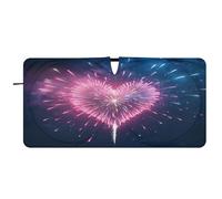 Car Windshield Foldable Sun Shade Sunshade Visor Protector UV Block Heat Insulation Compact Storage 62 * 32in Fireworks Love