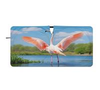 Car Windshield Foldable Sun Shade Sunshade Visor Protector UV Block Heat Insulation Compact Storage 59 * 30in Flamingo Dancing