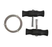 Car Windshield Removal Tool Premium Quality Durable Rubber Handle Glass Cutting Wire for Auto Windshield Disassembly Single Strand or 3 Strands Steel Wire 22m Length (Three Strands of Steel Wire)