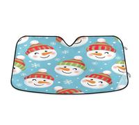 Car Windshield Shade Cute Snowman Blue, Foldable Front Window Cover, Windshield Heat Shield - 53×23.5 Inches