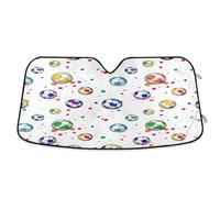 Car Windshield Shade Cute Soccer Balls White, Foldable Windshield Heat Shield, Front Window Cover - 55×27.6 Inch